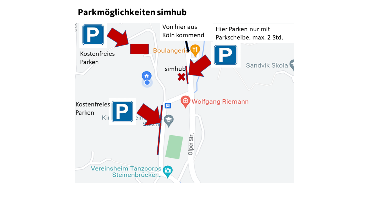 Wegbeschreibung zum Hub